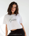 Hello Summer Flowers Cropped Boxy Tee for women