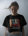 Vintage Car Graphic Crop Tee For Women