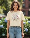 Floral Bloom Women's Boxy Tee – Artistic Flower Graphic by Alvora