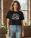 Flowers Graphic Cropped Boxy Tee for Women